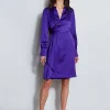 Elie Tahari Dresses & Jumpsuits | Long Sleeve Dresses-Long Sleeve Satin Wrap Dress