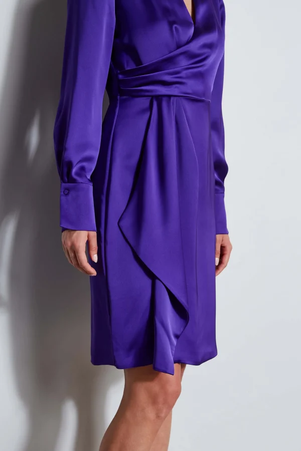 Elie Tahari Dresses & Jumpsuits | Long Sleeve Dresses-Long Sleeve Satin Wrap Dress