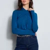 Elie Tahari Tops & Sweaters-Long Sleeve Twist Neck Knit