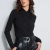 Elie Tahari Tops & Sweaters-Long Sleeve Twist Neck Knit