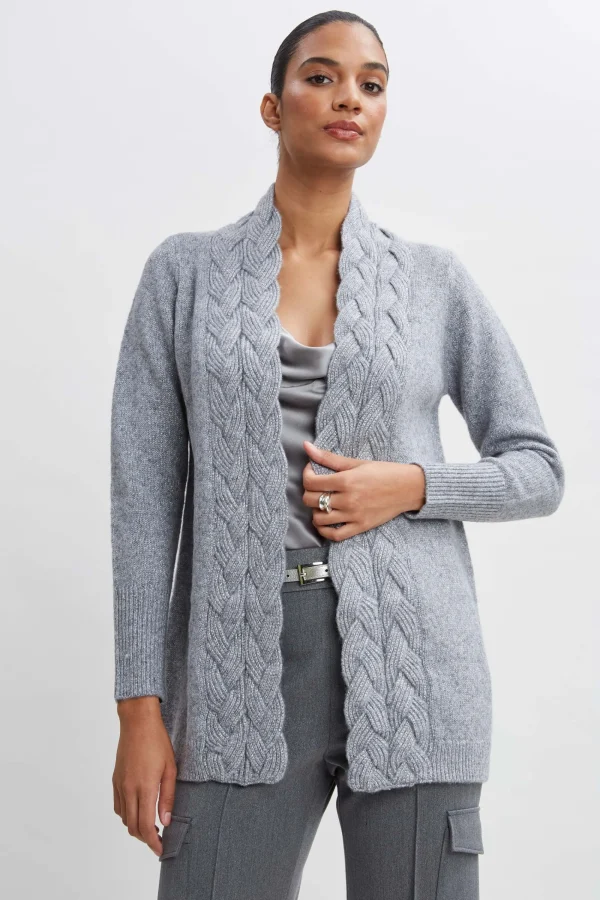 Elie Tahari Tops & Sweaters-Metallic Cable Cardigan