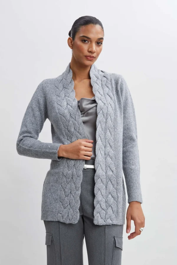 Elie Tahari Tops & Sweaters-Metallic Cable Cardigan