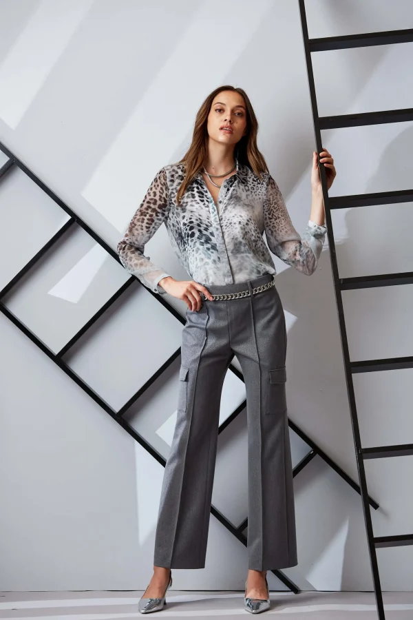 Elie Tahari Bottoms | Suiting-Metallic Cargo Pant