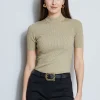 Elie Tahari Tops & Sweaters-Metallic Mock Neck Sweater