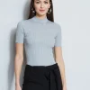 Elie Tahari Tops & Sweaters-Metallic Mock Neck Sweater