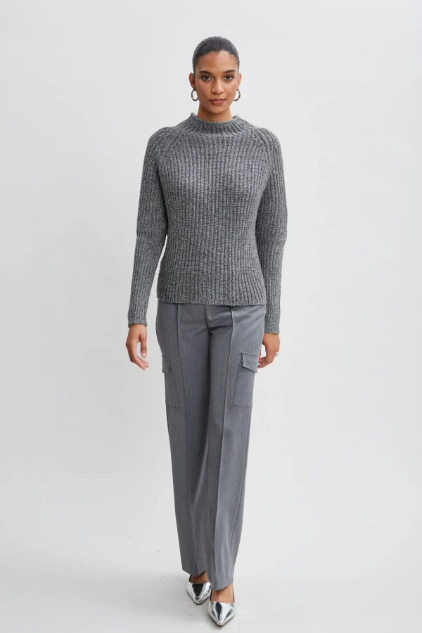 Elie Tahari Tops & Sweaters-Metallic Mock Neck Sweater