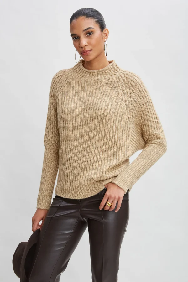 Elie Tahari Tops & Sweaters-Metallic Mock Neck Sweater