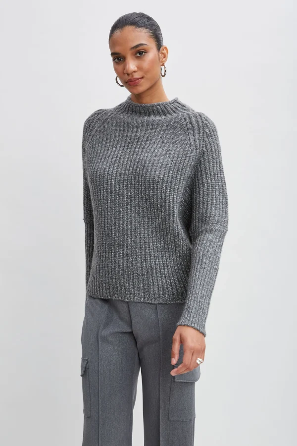 Elie Tahari Tops & Sweaters-Metallic Mock Neck Sweater