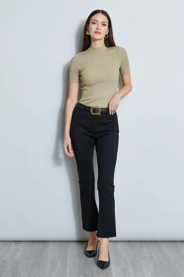 Elie Tahari Tops & Sweaters-Metallic Mock Neck Sweater
