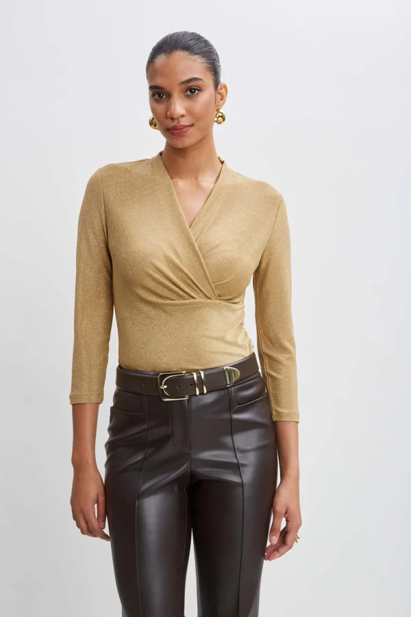 Elie Tahari Tops & Sweaters-Metallic Ruched Knit