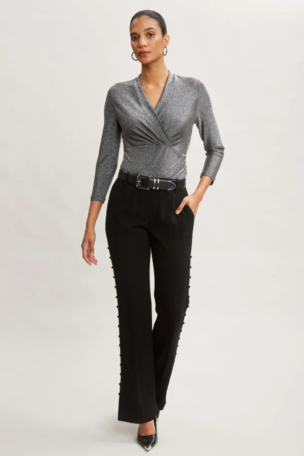 Elie Tahari Tops & Sweaters-Metallic Ruched Knit