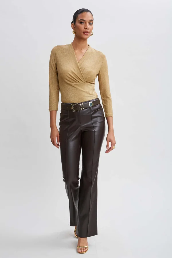 Elie Tahari Tops & Sweaters-Metallic Ruched Knit