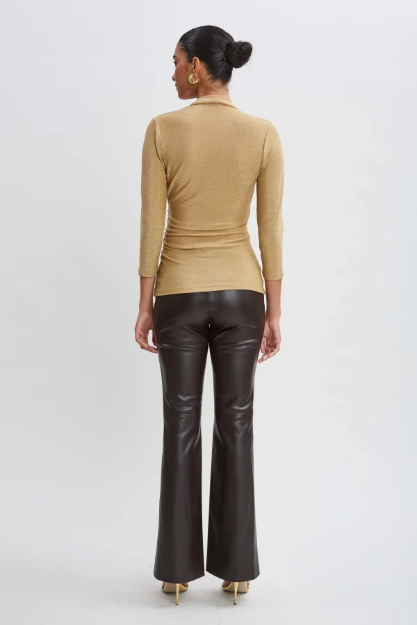 Elie Tahari Tops & Sweaters-Metallic Ruched Knit