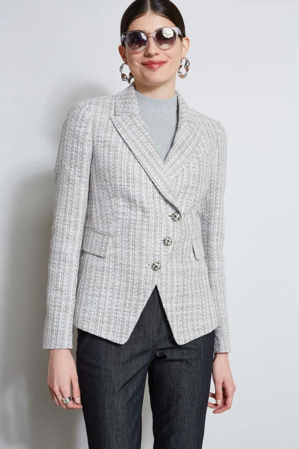 Elie Tahari Jackets & Blazers-Metallic Tweed 3 Button Blazer