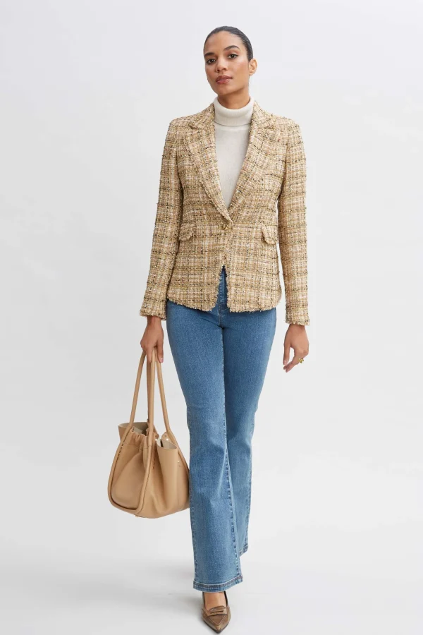 Elie Tahari Jackets & Blazers | Suiting-Metallic Tweed Blazer