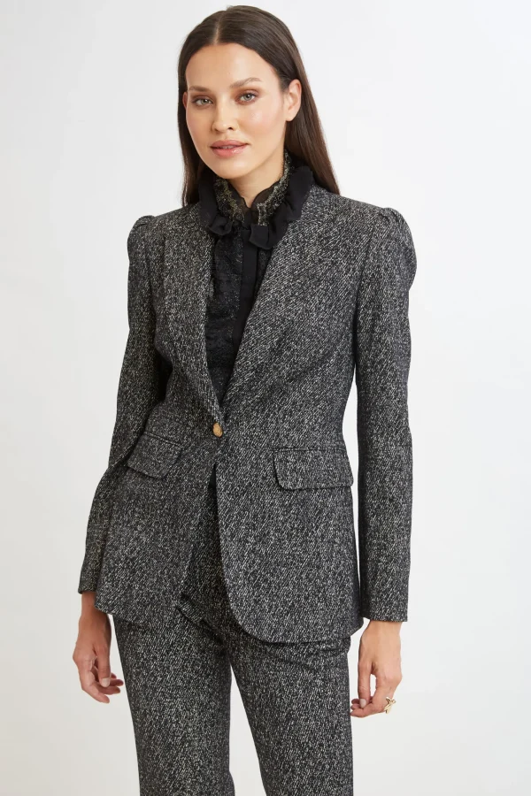 Elie Tahari Suiting | Jackets & Blazers-Metallic Tweed Blazer