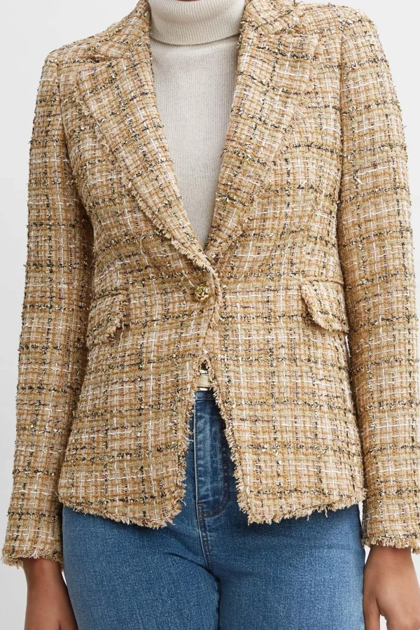 Elie Tahari Jackets & Blazers | Suiting-Metallic Tweed Blazer