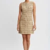 Elie Tahari Short Dresses | Dresses & Jumpsuits-Metallic Tweed Button Dress