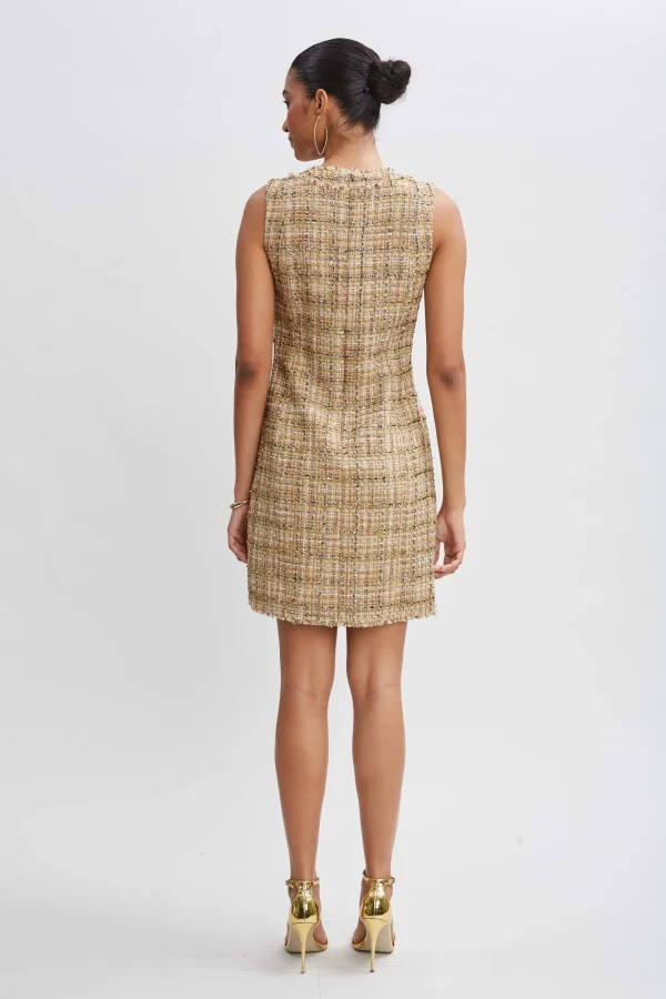 Elie Tahari Short Dresses | Dresses & Jumpsuits-Metallic Tweed Button Dress