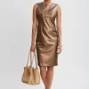 Elie Tahari Dresses & Jumpsuits | Sleeveless Dresses-Metallic Vegan Leather Side Panel Dress