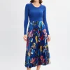 Elie Tahari Dresses & Jumpsuits-Mixed Media Floral Pleated Dress