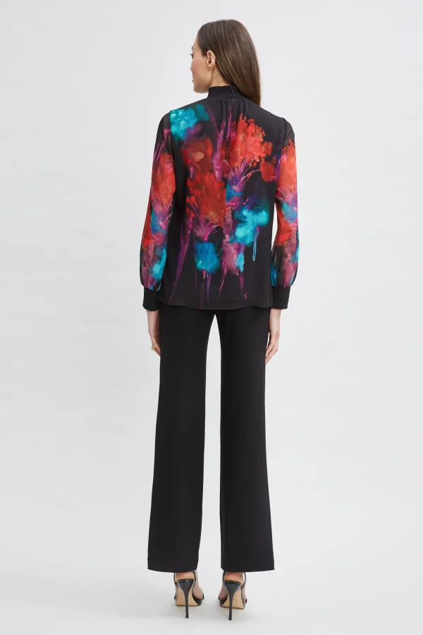 Elie Tahari Tops & Sweaters-Mock Neck Studio Floral Shirt