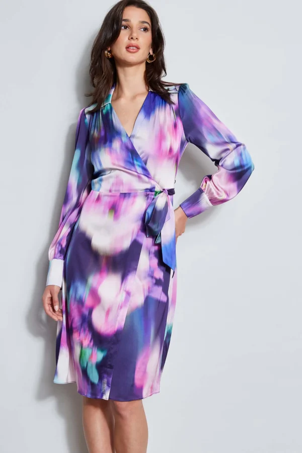 Elie Tahari Dresses & Jumpsuits | Midi Dresses-Moire Floral Wrap Dress