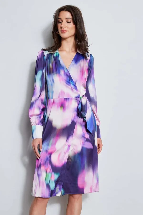 Elie Tahari Dresses & Jumpsuits | Midi Dresses-Moire Floral Wrap Dress