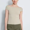 Elie Tahari Tops & Sweaters-Off Shoulder Rib Sweater