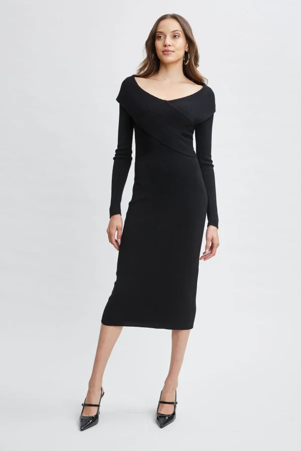 Elie Tahari Dresses & Jumpsuits-Off Shoulder Wool Sweater Dress