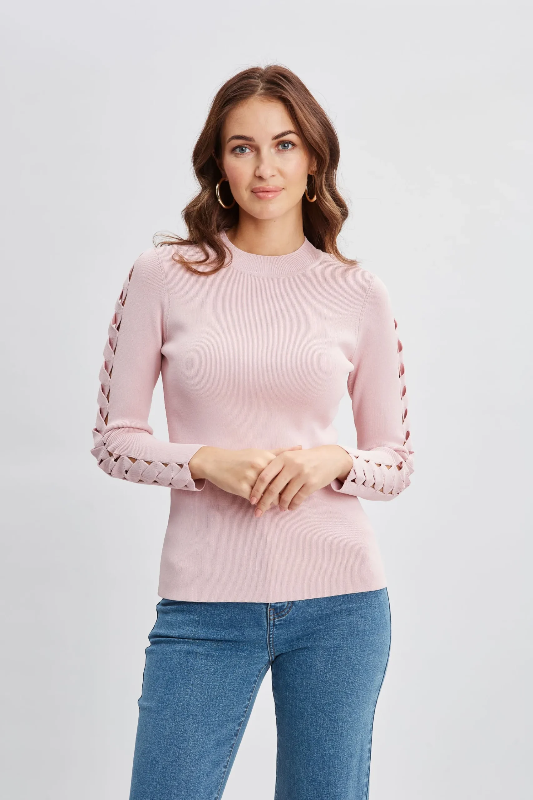 openwork_sleeve_sweater_0-1.webp Elie Tahari Tops & Sweaters-Openwork Sleeve Sweater