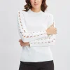 Elie Tahari Tops & Sweaters-Openwork Sleeve Sweater