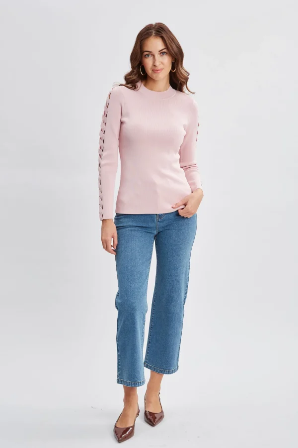 Elie Tahari Tops & Sweaters-Openwork Sleeve Sweater