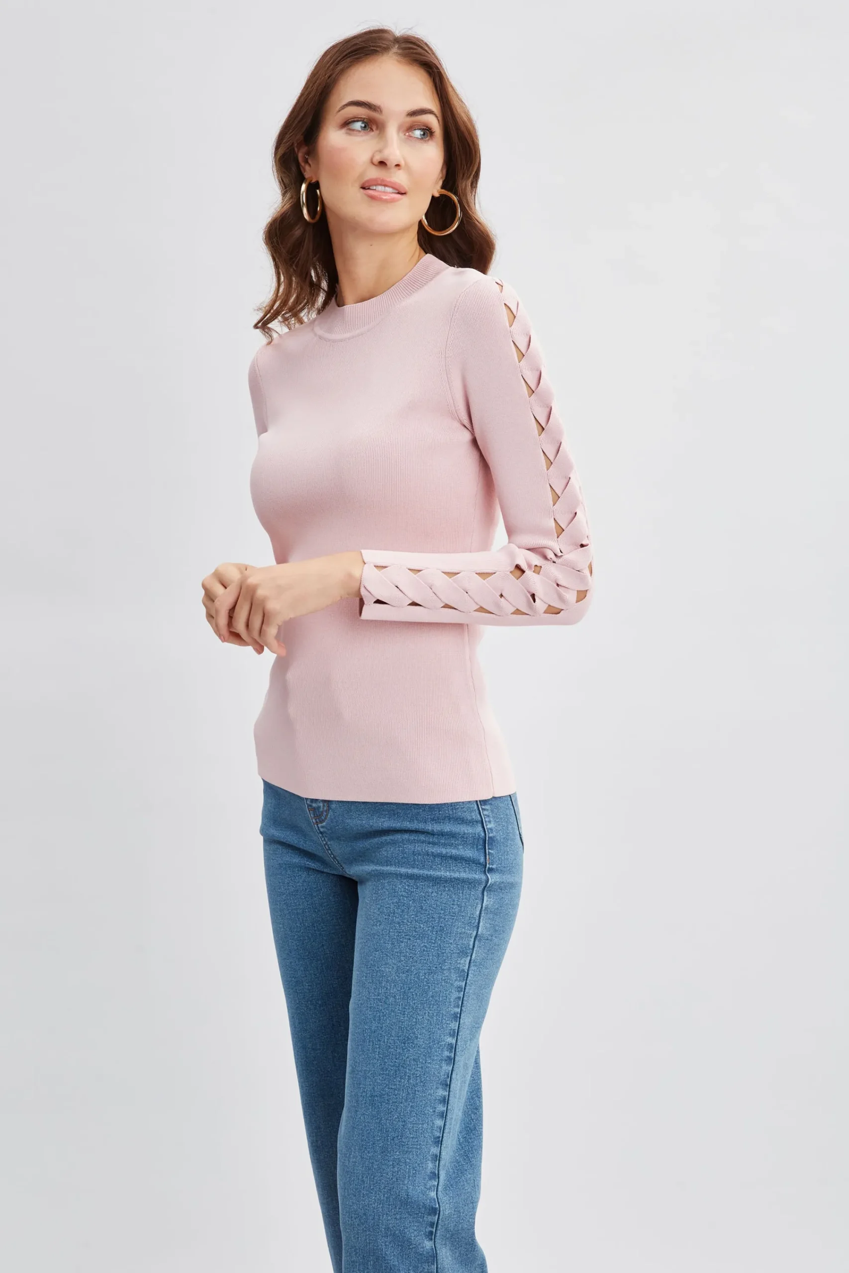 openwork_sleeve_sweater_2-1.webp Elie Tahari Tops & Sweaters-Openwork Sleeve Sweater