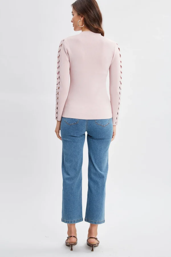 Elie Tahari Tops & Sweaters-Openwork Sleeve Sweater
