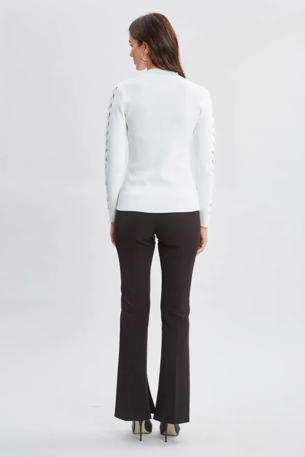 Elie Tahari Tops & Sweaters-Openwork Sleeve Sweater