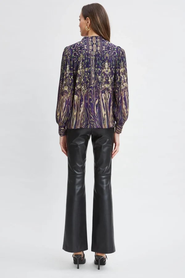 Elie Tahari Tops & Sweaters-Paisley Micro Pleat Shirt