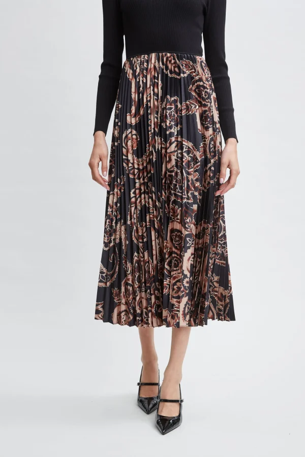 Elie Tahari Dresses & Jumpsuits-Paisley Pleated Midi Dress