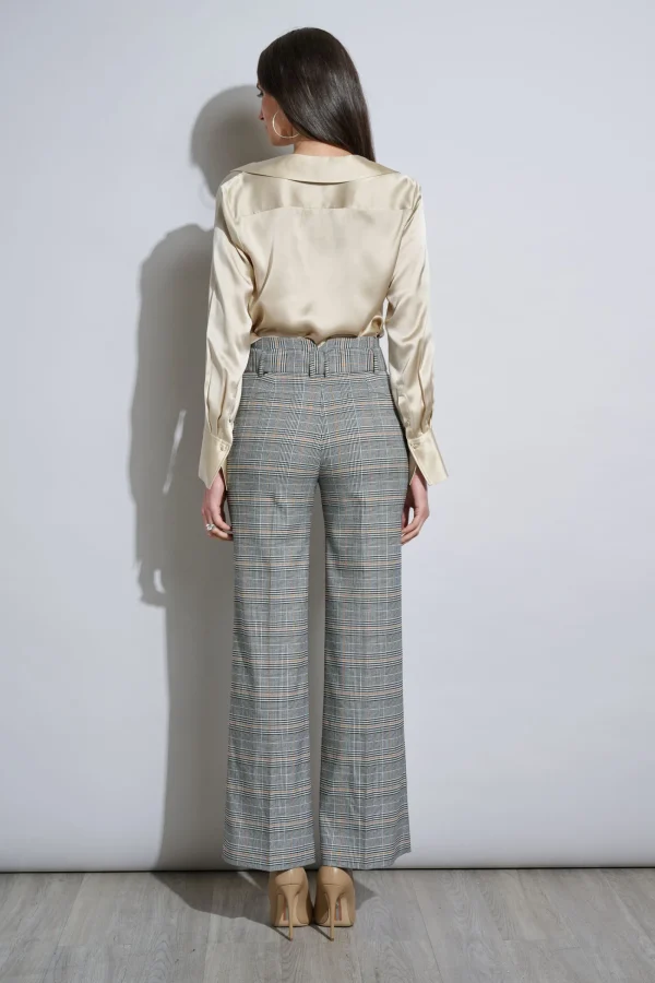 Elie Tahari Bottoms-Plaid Belted Pant