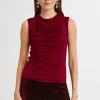 Elie Tahari Tops & Sweaters-Pleat Detail Matte Jersey Knit