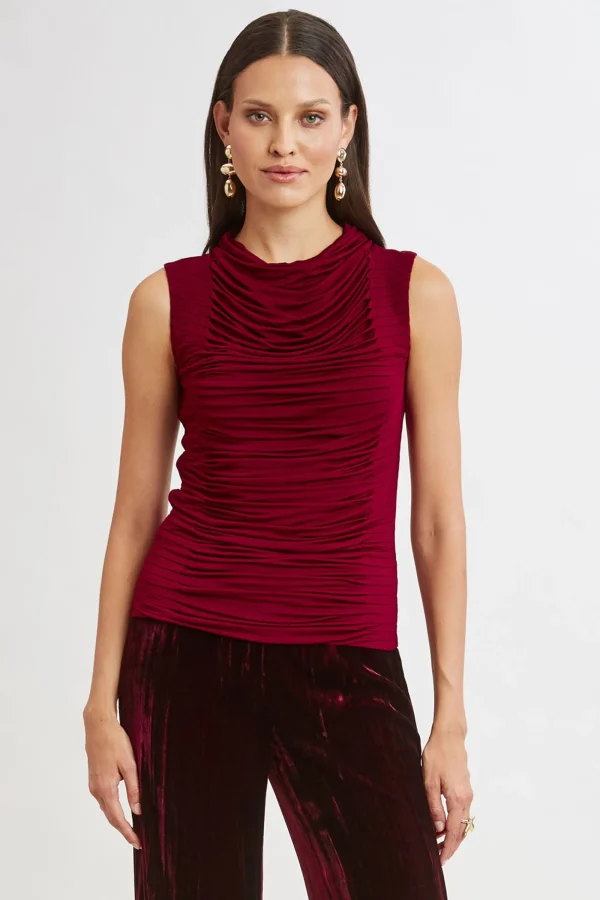 Elie Tahari Tops & Sweaters-Pleat Detail Matte Jersey Knit