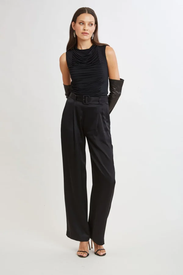 Elie Tahari Tops & Sweaters-Pleat Detail Matte Jersey Knit