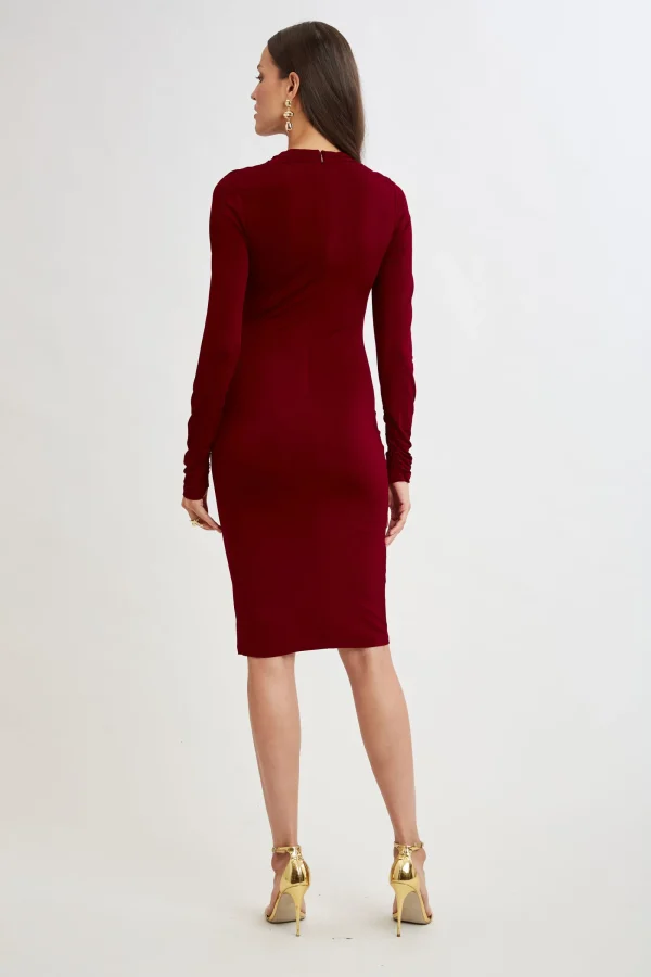 Elie Tahari Dresses & Jumpsuits | Long Sleeve Dresses-Pleat Detail Matte Jersey Dress