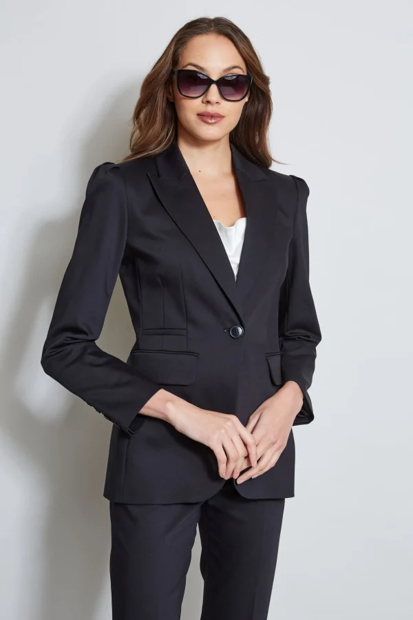 Elie Tahari Jackets & Blazers-Pleat Shoulder Cotton Blazer