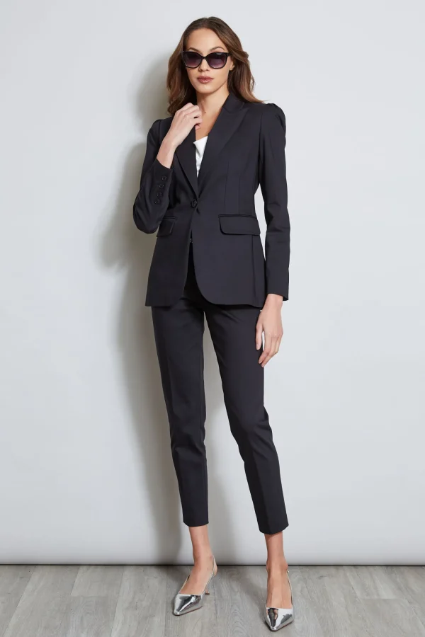 Elie Tahari Jackets & Blazers-Pleat Shoulder Cotton Blazer