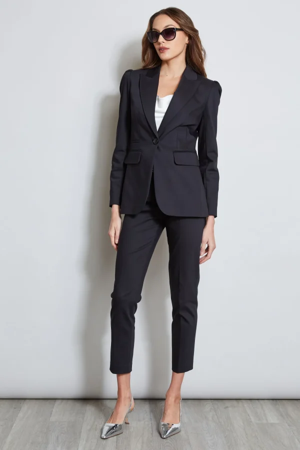 Elie Tahari Jackets & Blazers-Pleat Shoulder Cotton Blazer