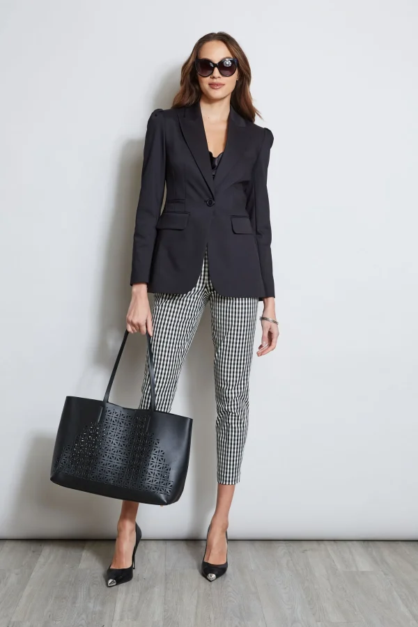 Elie Tahari Jackets & Blazers-Pleat Shoulder Cotton Blazer