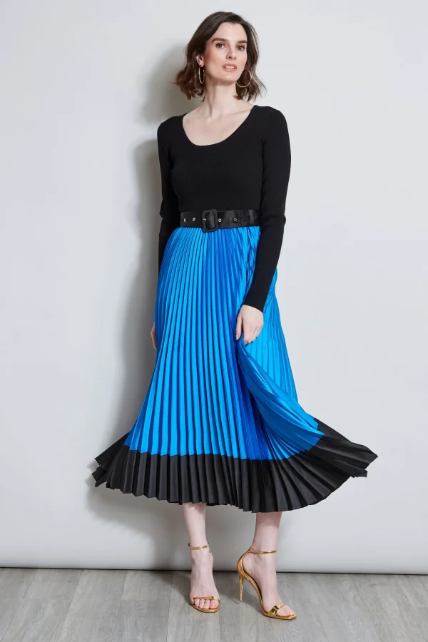 Elie Tahari Dresses & Jumpsuits | Midi Dresses-Pleated Belted Dress