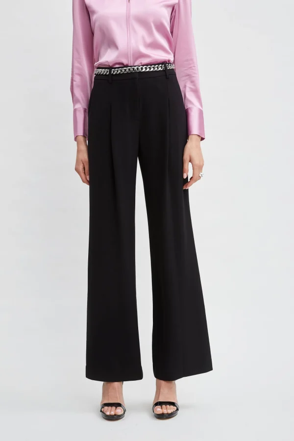 Elie Tahari Bottoms-Pleated Crepe Pant