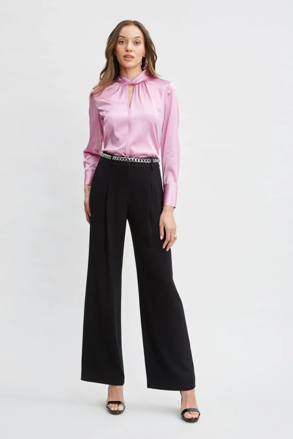 Elie Tahari Bottoms-Pleated Crepe Pant